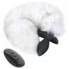 Kinky Puppy Plug vibrant avec queue FOXY 9 x 4cm Queue 45 cm Blanc